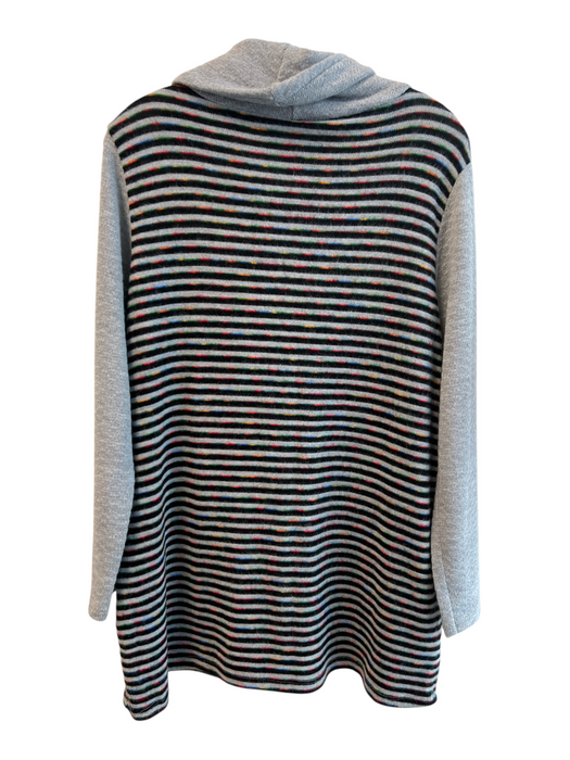 Kaktus Size Medium Gray, Black & Multi No Fabric Tag Long Sleeve Stripes Sweater Gray, Black & Multi / Medium