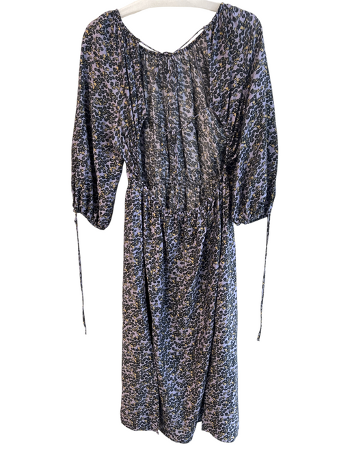 Stockholm Atelier Size 6 Purple Lyocell blend All Over Print Open Back Dress Purple / 6