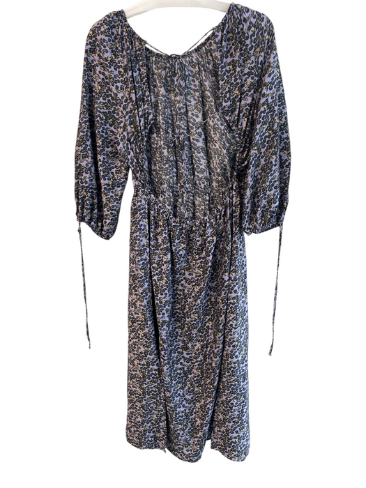 Stockholm Atelier Size 6 Purple Lyocell blend All Over Print Open Back Dress Purple / 6