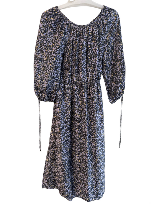 Stockholm Atelier Size 6 Purple Lyocell blend All Over Print Open Back Dress Purple / 6