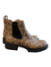 Coach Shoe Size 8.5 Brown Canvas Rubber Lug Sole Beaded Trim Pull On Ankle Boots Brown / 8.5