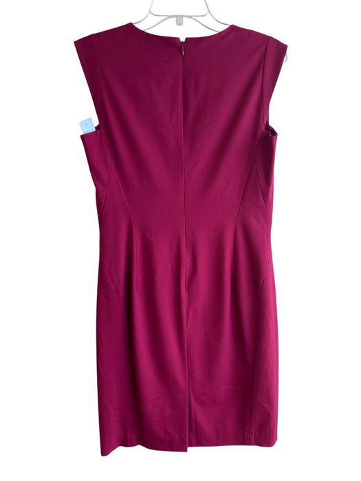 Lafayette 148 Size 4 Pink Wool & Spandex Round Neck V Neck Cap Sleeve Dress Pink / 4