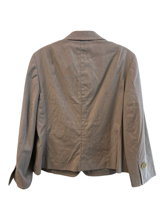 Akris Punto Size 10 Brown Cotton Blend Stretch Pinstripe Seam Detail Jacket Brown / 10