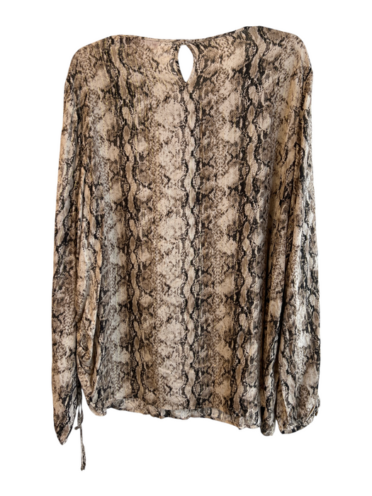Marina Sport Size 18 Brown Viscose Metallic Thread Snakeskin Stripe Top Brown / 18