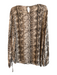 Marina Sport Size 18 Brown Viscose Metallic Thread Snakeskin Stripe Top Brown / 18