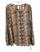 Marina Sport Size 18 Brown Viscose Metallic Thread Snakeskin Stripe Top Brown / 18