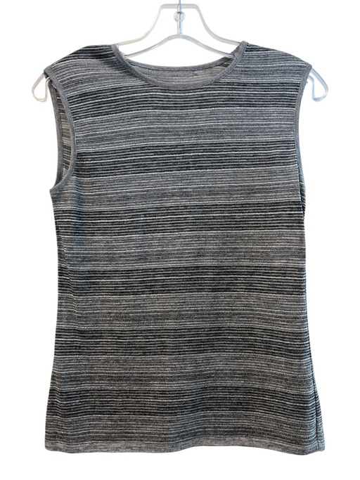 Escada Size 34 Gray Wool Blend Knit Striped Sleeveless Twinset Top Gray / 34