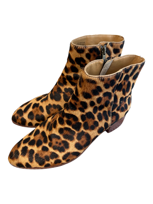 J Crew Shoe Size 6 Brown & Black Calf hair Side Zip Ankle High Booties Brown & Black / 6