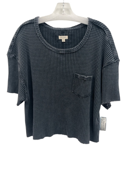 Pilcro Size XS Grey Cotton Waffle Knit Chest Pocket Top Grey / XS