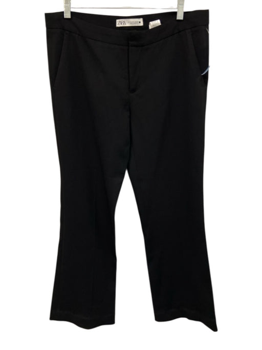 Zara Size M Black Viscose Zip Fly Pants Black / M