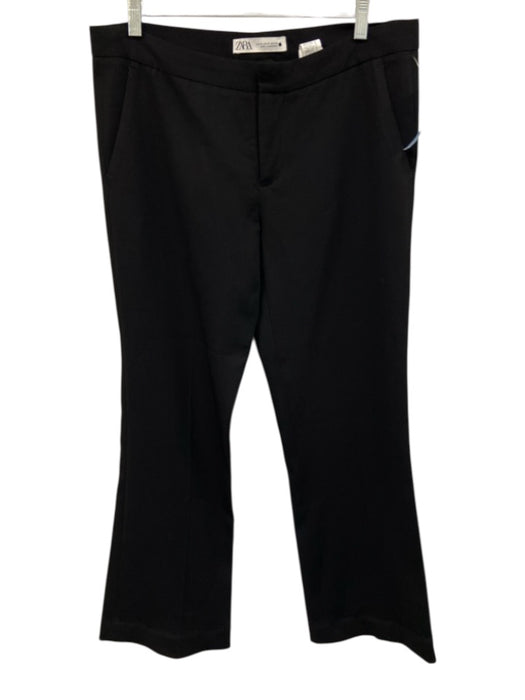 Zara Size M Black Viscose Zip Fly Pants Black / M