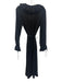 Zara Size XS Black Viscose & Polyamide Ruffle V Neck Dress Black / XS