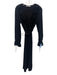 Zara Size XS Black Viscose & Polyamide Ruffle V Neck Dress Black / XS