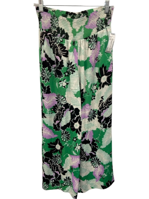 Maeve Size XS White & Multi Viscose Floral Elastic Waist Pants White & Multi / XS