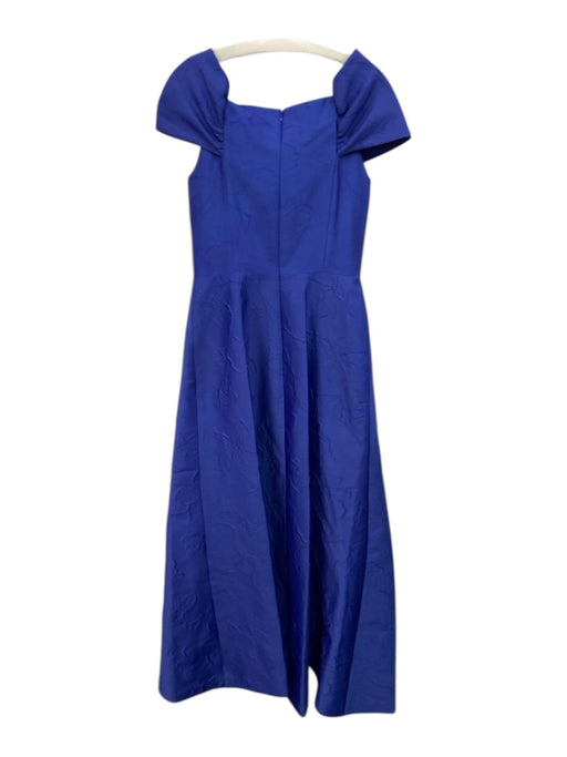 Rickie Freeman for Teri Jon Size 8 Royal Blue Polyester Floral Brocade Gown Royal Blue / 8