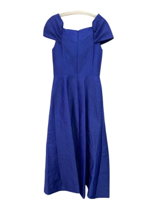 Rickie Freeman for Teri Jon Size 8 Royal Blue Polyester Floral Brocade Gown Royal Blue / 8
