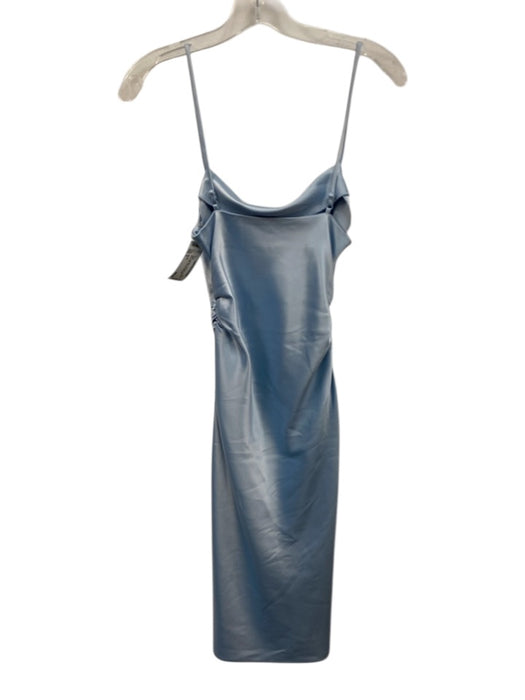 BHLDN Size S Light Blue Polyester Side Zip Sleeveless Ruched Dress Light Blue / S