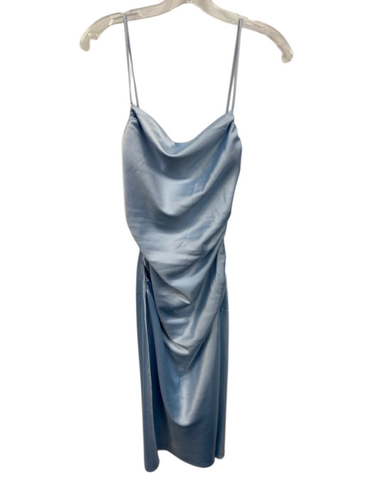 BHLDN Size S Light Blue Polyester Side Zip Sleeveless Ruched Dress Light Blue / S