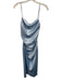 BHLDN Size S Light Blue Polyester Side Zip Sleeveless Ruched Dress Light Blue / S