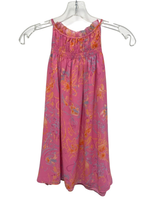 Ramy Brook Size M Pink & Multi Polyester Sleeveless Halter Neck Keyhole Top Pink & Multi / M