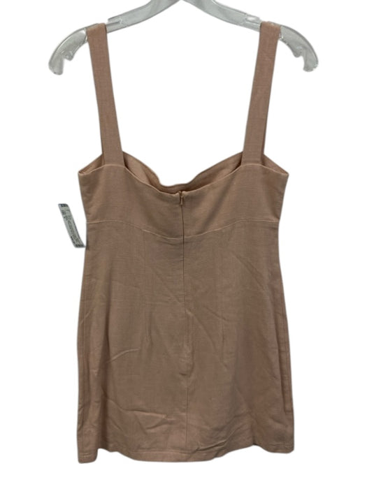 Rumer Size S Beige Pink Linen Blend Sleeveless Paneled Back Zip Mini Dress Beige Pink / S