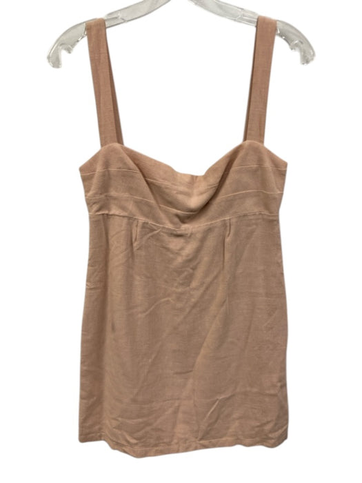 Rumer Size S Beige Pink Linen Blend Sleeveless Paneled Back Zip Mini Dress Beige Pink / S