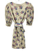 Paloma Blue Size XS Cream Beige & Multi Linen Floral 1/2 Puff Sleeve Dress Cream Beige & Multi / XS