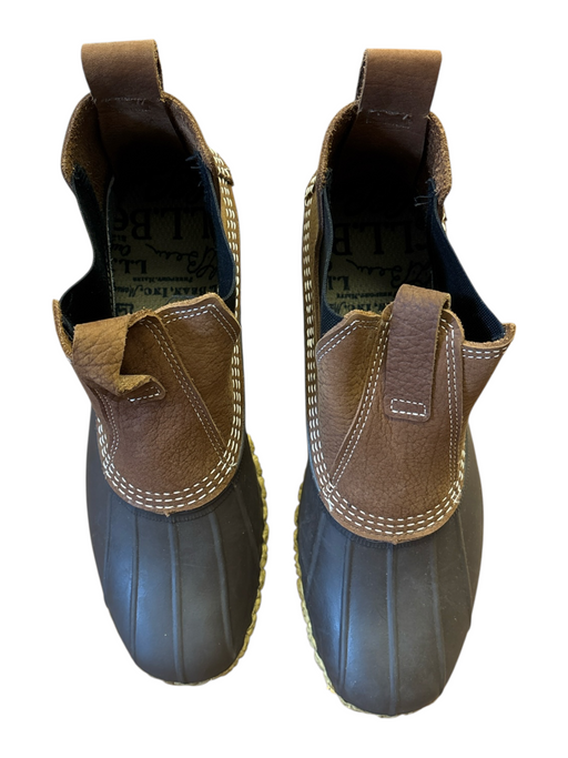 LL Bean Shoe Size 10M Box Incl Brown & Tan Rubber Suede Duck Boot Men's Boots Brown & Tan / 10M