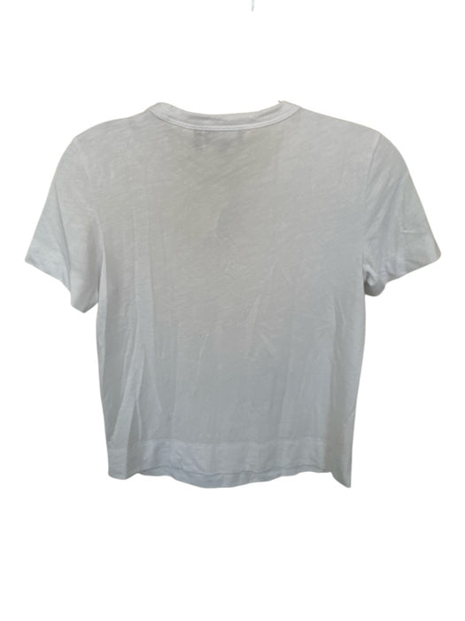 Theory Size P White Cotton Blend Short Sleeve Crew Neck T-shirt Top White / P