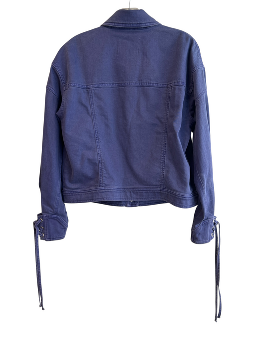 By Anthropologie Size S Blue No Fabric Tag Denim Collared Button Up Jacket Blue / S