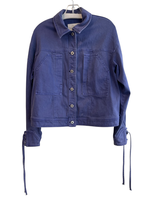By Anthropologie Size S Blue No Fabric Tag Denim Collared Button Up Jacket Blue / S