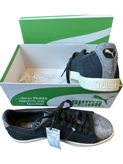 Puma Shoe Size 8 Black & Silver Suede Metallic Athletic Sneakers Black & Silver / 8
