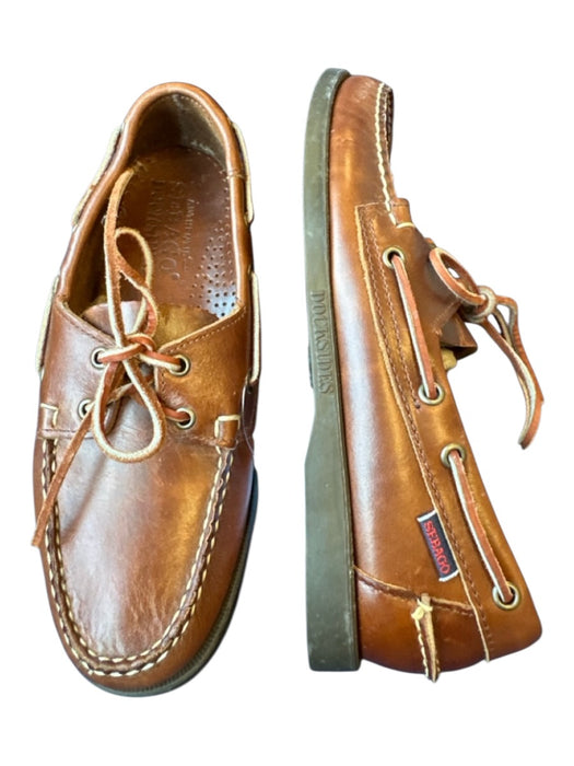 Sebago Shoe Size 7.5 Dark Brown Leather Lace Up Boat Shoe Men's Loafers Dark Brown / 7.5