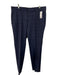 Hugo Boss Size 42R Navy Blue & Black Wool Plaid Zip Fly Men's Pants Navy Blue & Black / 42R