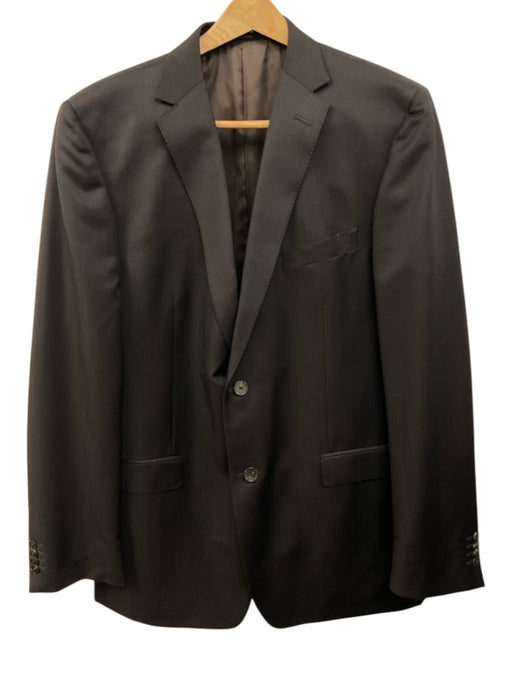 ZZegna Black Wool 2 Button Men's Suit Black / 56L