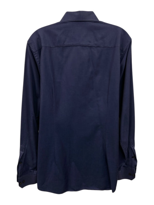 Eton Size L Blue Cotton Dots Button Down Men's Long Sleeve Shirt Blue / L