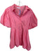 Olivaceous Size M Coral Pink Cotton Short Balloon Sleeve Pleat Detail Dress Coral Pink / M
