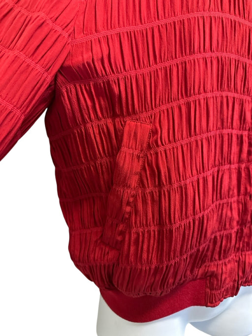 Saint Laurent Size 50 Red Silk Blend Bomber Zip Up Men's Jacket Red / 50