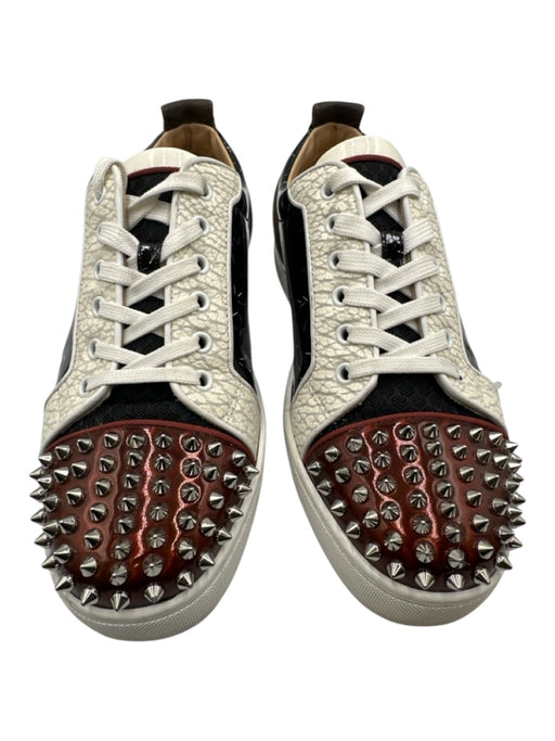 Christian Louboutin Shoe Size 41 Black Patent Leather Abstract Spikes Shoes Black / 41