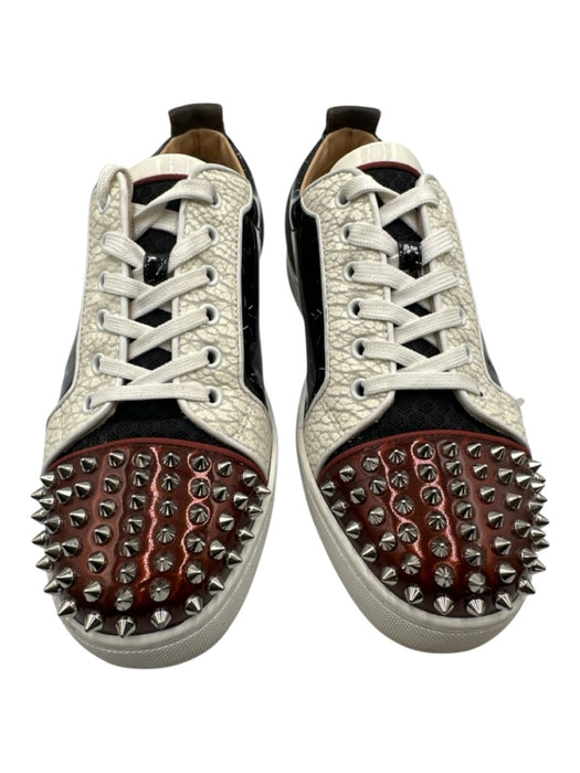 Christian Louboutin Shoe Size 41 Black Patent Leather Abstract Spikes Shoes Black / 41