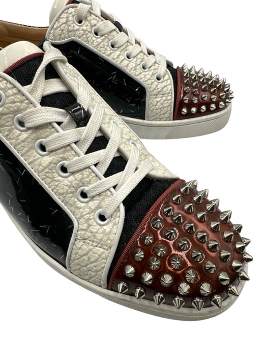 Christian Louboutin Shoe Size 41 Black Patent Leather Abstract Spikes Shoes Black / 41