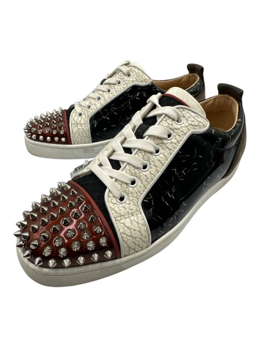 Christian Louboutin Shoe Size 41 Black Patent Leather Abstract Spikes Shoes Black / 41