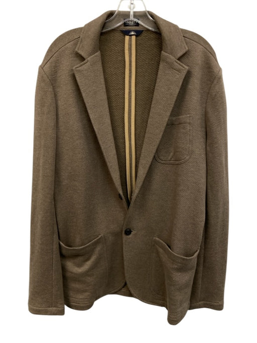 Faherty Size M Tan Cotton Blend Solid Sweatshirt Blazer Men's Jacket Tan / M