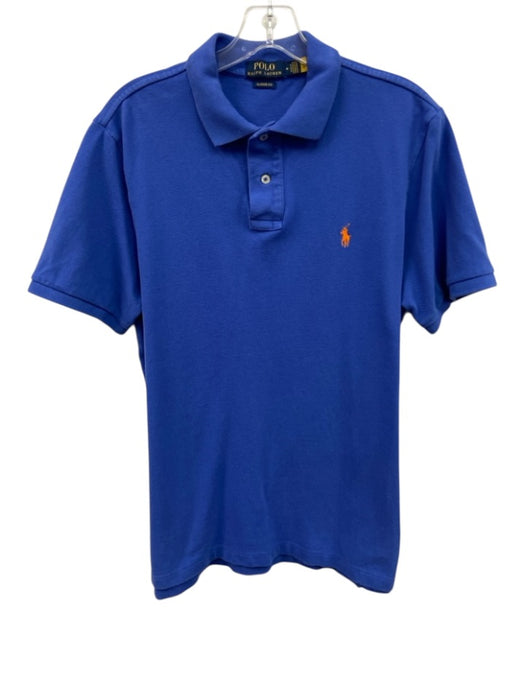 Polo Size M Blue Cotton Solid Polo Men's Short Sleeve Blue / M