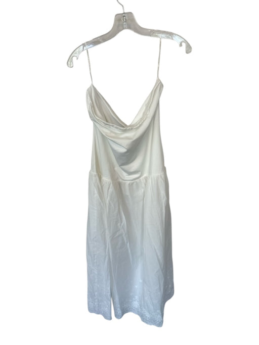 Peppermayo Size 10 White Polyester Strapless Drop Waist Eyelet Detail Tube Dress White / 10