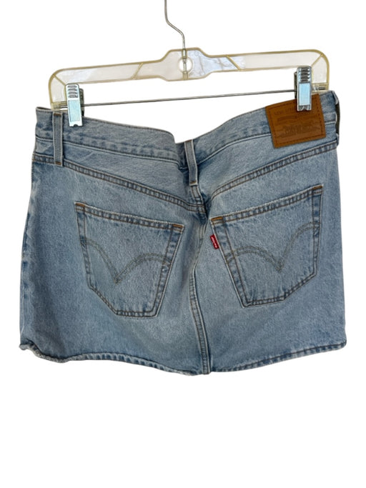 Levi Size 31 Light Wash Cotton Denim Button Fly Pockets Mini Skirt Light Wash / 31