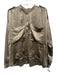 See By Chloe Size 10 Silver Silk Long Sleeve Half Button Collar Oversized Top Silver / 10