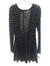 Free People Size M Black & White Nylon Long Sleeve Butterflies Lace Mini Dress Black & White / M