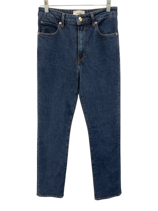 Frame Size 27 Medium Wash Cotton Denim High Rise Straight Leg Jeans Medium Wash / 27