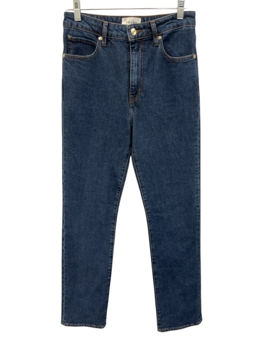 Frame Size 27 Medium Wash Cotton Denim High Rise Straight Leg Jeans Medium Wash / 27